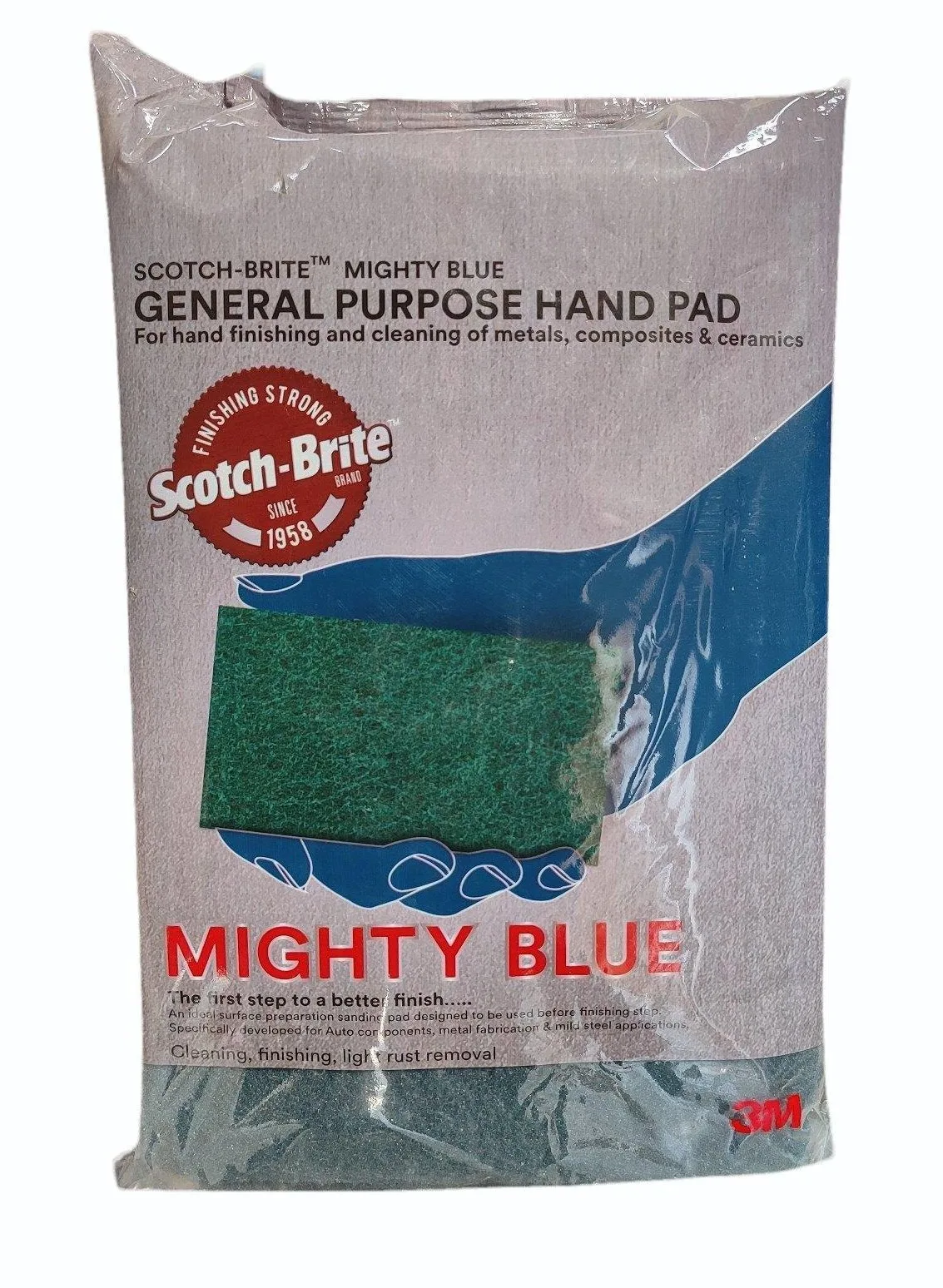 3M - Scotch-Brite™ General Purpose Hand Pad Mighty Blue, 15.24 cm x 22.86 cm