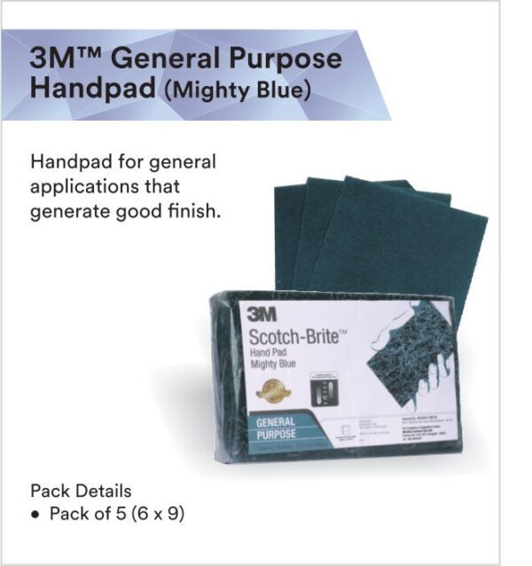 3M - Scotch-Brite™ General Purpose Hand Pad Mighty Blue, 15.24 cm x 22.86 cm