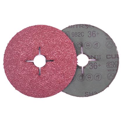 Wet/Dry Pack of 25 4-1/2 Diameter Orange Precision Shaped Ceramic Grain 36+ Grit 3M Cubitron II Fibre Disc 987C 4-1/2 Diameter