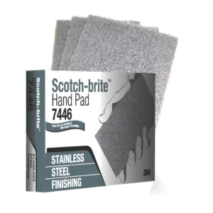 3M Scotch-Brite Stainless Steel Finishing Hand Pad 7446, 15.24 x 22.86 cm