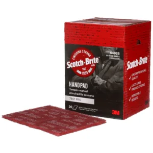 3M Scotch-Brite™ Hand Pad 7447 Pro, PO-HP, A/O Very Fine, Maroon, 6 in x 9 in, 20/Carton, 3 Cartons/Case