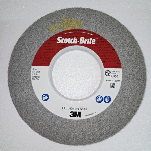 3M - Scotch-Brite™ EXL Deburring Convolute Wheel, 9S Fine, 8 in x 1/2 in x 3 in