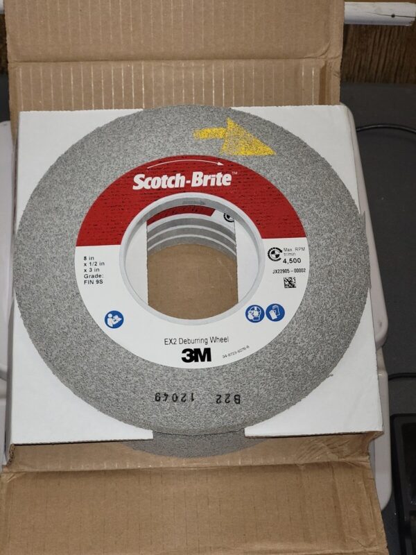 3M Scotch-Brite EXL Deburring Wheel 8inx1/2inx3in 9s Fin