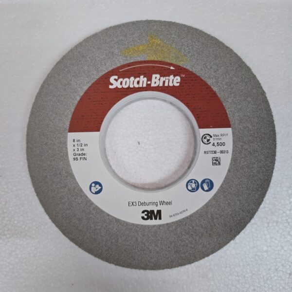 3M(Scotch-Brite™) EXL Deburring Convolute Wheel, XL-WL, 9S Fine, 8 in x 1 in x 3 in