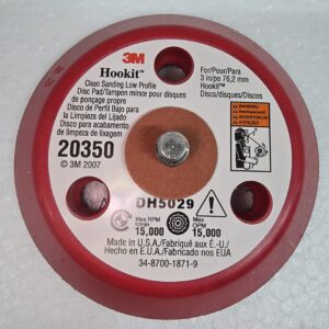 3M Xtract™ Hookit™ Low Profile Back-up Pad, 20350, 3 in x 1/2 in (76.2 mm x 12.7 mm), 3 Holes, Red Foam