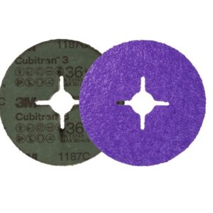 3M™ Cubitron™ 3 Fibre Disc 1187C, 36+, 100 mm x 16 mm, Slotted, Die 394EQ