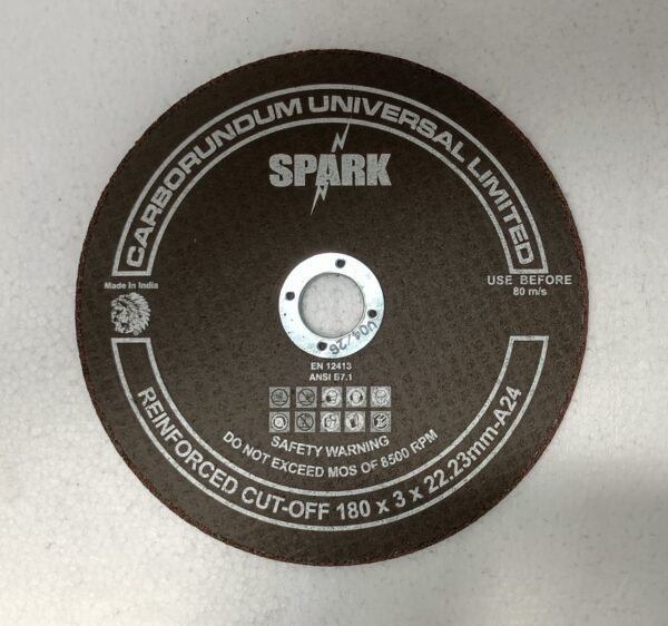 CUMI 7-Inch Cut Off Wheel – 180x3x22.23 mm, A24 SPARK