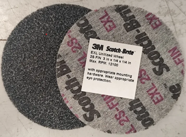 3M EXL Unitized Wheel, XL-UW, 2S Fine, 3 in x 1/4 in x 1/4 in