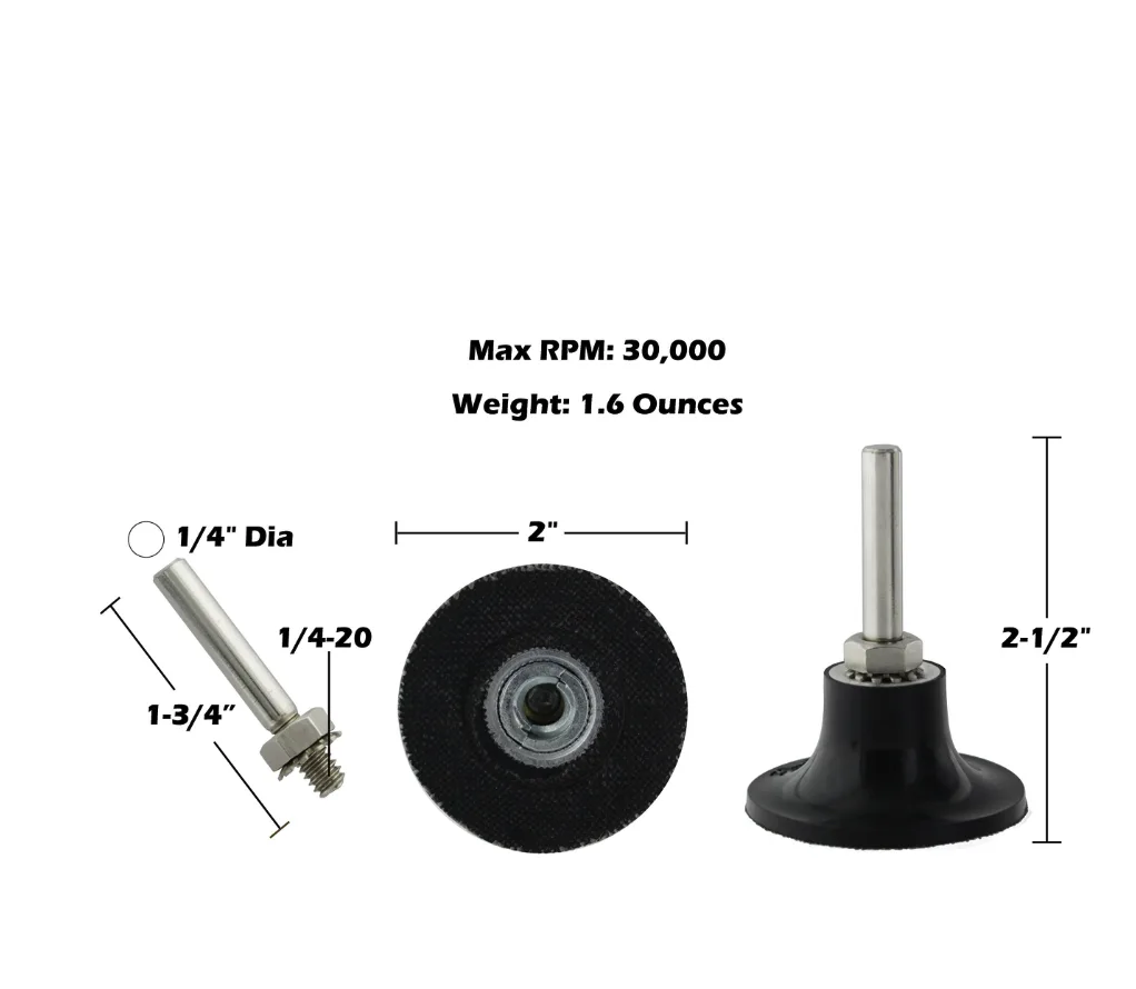 2" Roll On and Lock Roloc Disc Pad Holder Adapter – for Sanders and Polishers