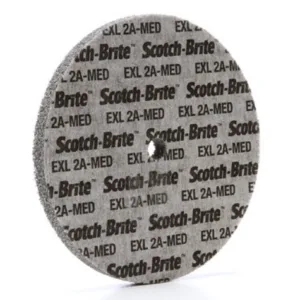 3M Scotch-Brite EXL Unitized Wheel (8" x 1/2" x 1/2", 2A Medium).