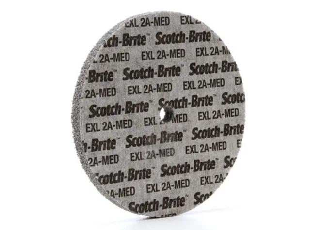 3M Scotch-Brite EXL Unitized Wheel (8" x 1/2" x 1/2", 2A Medium).